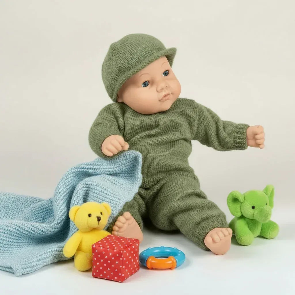Knitting Pattern: Baby's Complete 3PC Outfit Includes Top, Pants, and Ball Cap. Sizes 3, 6, & 9 months - Digital Download - Twisted - Threads
