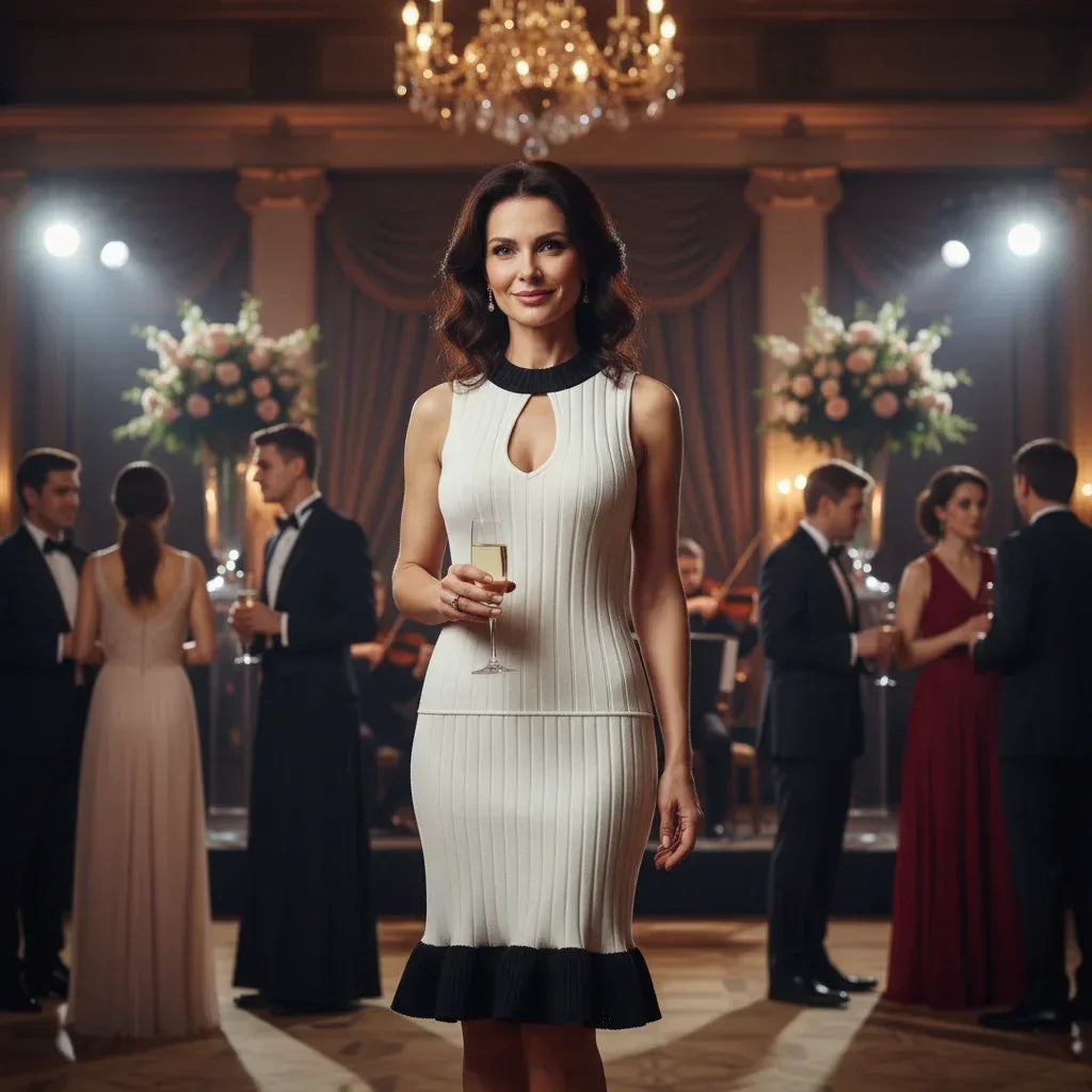 Knitting Pattern: Sleeveless Sweater Dress Suit with Lace Accents Size S, M, L - Digital Download - Twisted - Threads