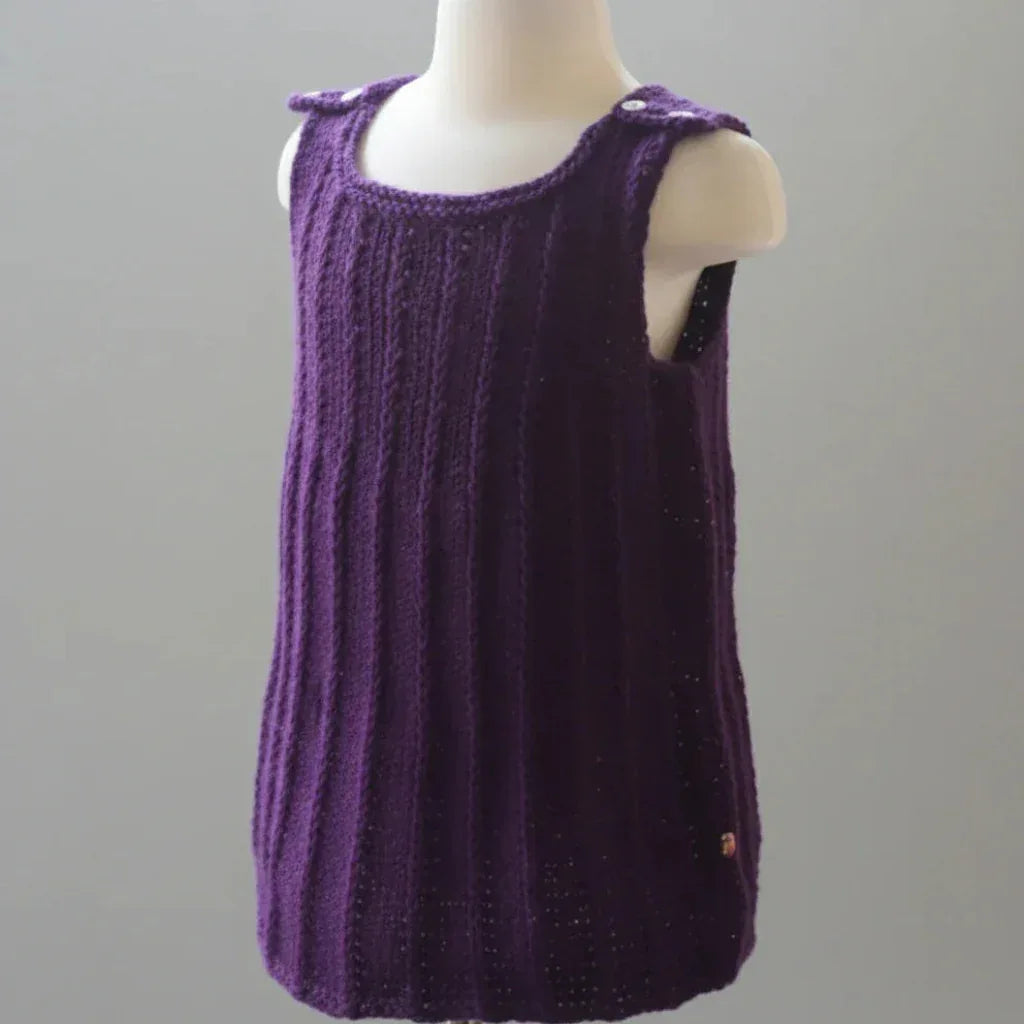 Knitting Pattern Girl's Sleeveless A-Line Tank Dress. Sizes 12 month, 18 month, 2T, & 4T - Digital Download - Twisted - Threads