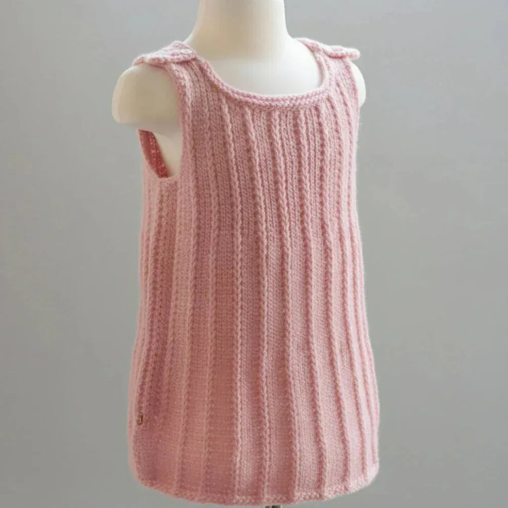Knitting Pattern Girl's Sleeveless A-Line Tank Dress. Sizes 12 month, 18 month, 2T, & 4T - Digital Download - Twisted - Threads