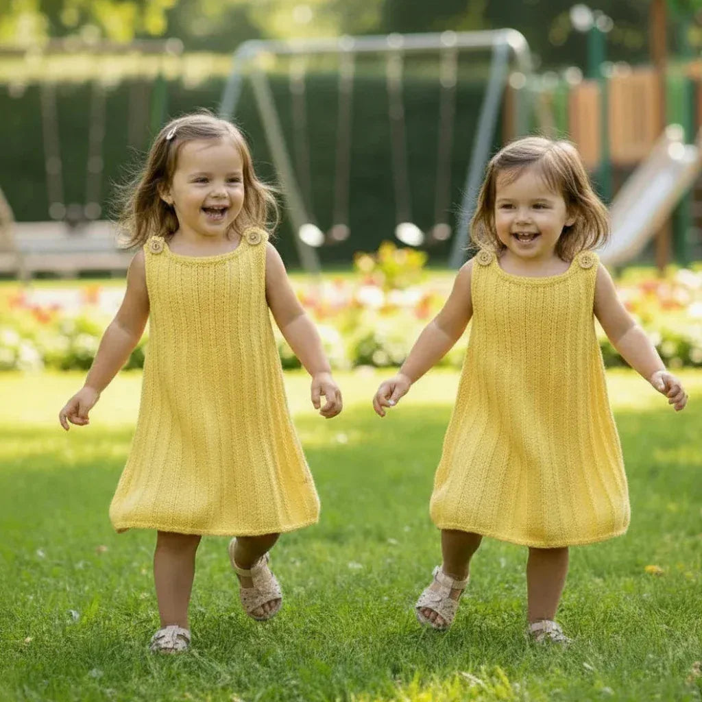 Knitting Pattern Girl's Sleeveless A-Line Tank Dress. Sizes 12 month, 18 month, 2T, & 4T - Digital Download - Twisted - Threads