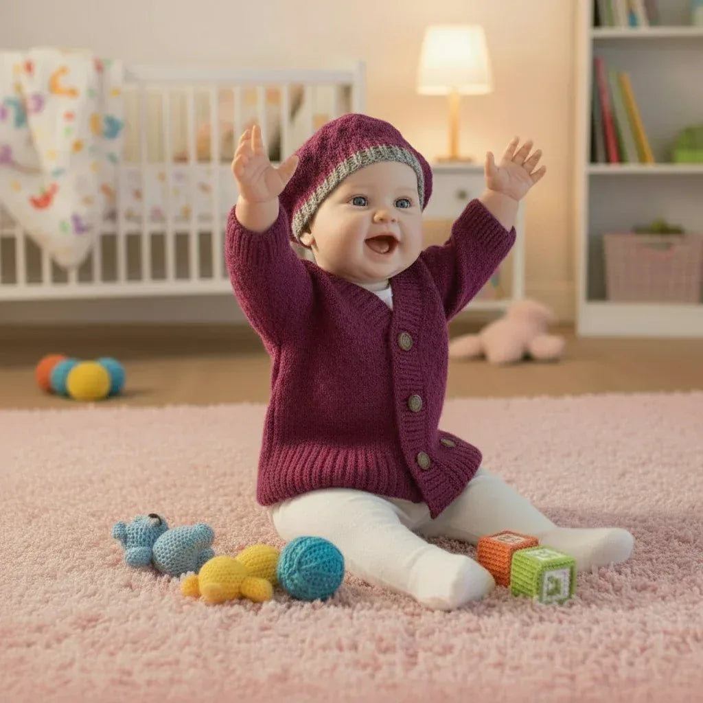 Knitting Pattern: Baby to Toddler Cardigan and Beret Set. Sizes 3, 6, 12, & 24 mths - Digital Download - Twisted - Threads