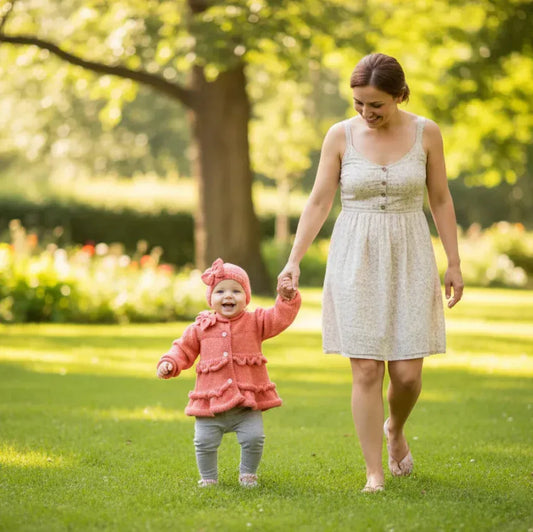 Knitting Pattern: Toddler's Cardigan and Cloche Hat with Ruffles and Bows. Sizes 3, 6, 12, & 24 months - Digital Download - Twisted - Threads