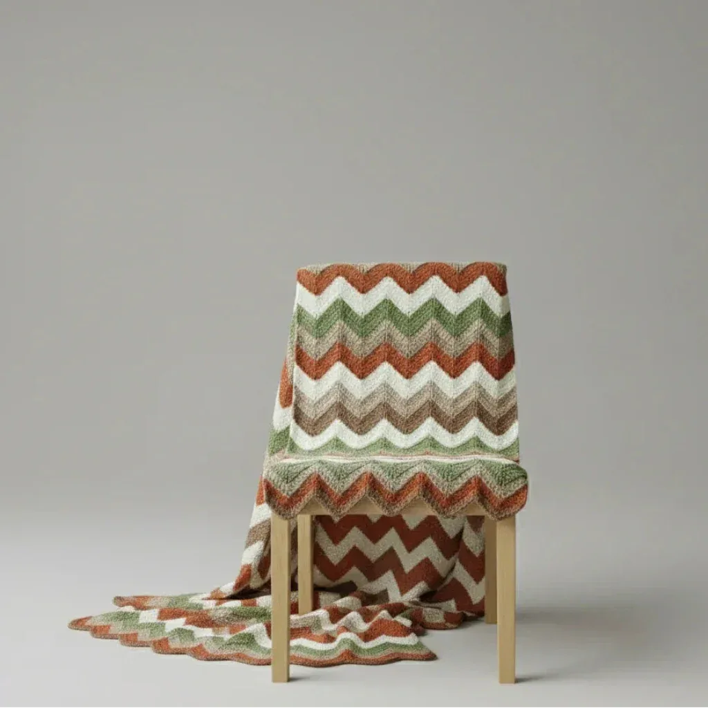 Chevron Crochet Blanket Pattern. 6 Color Beginner Friendly Wavy Stripes Afghan - Twisted - Threads