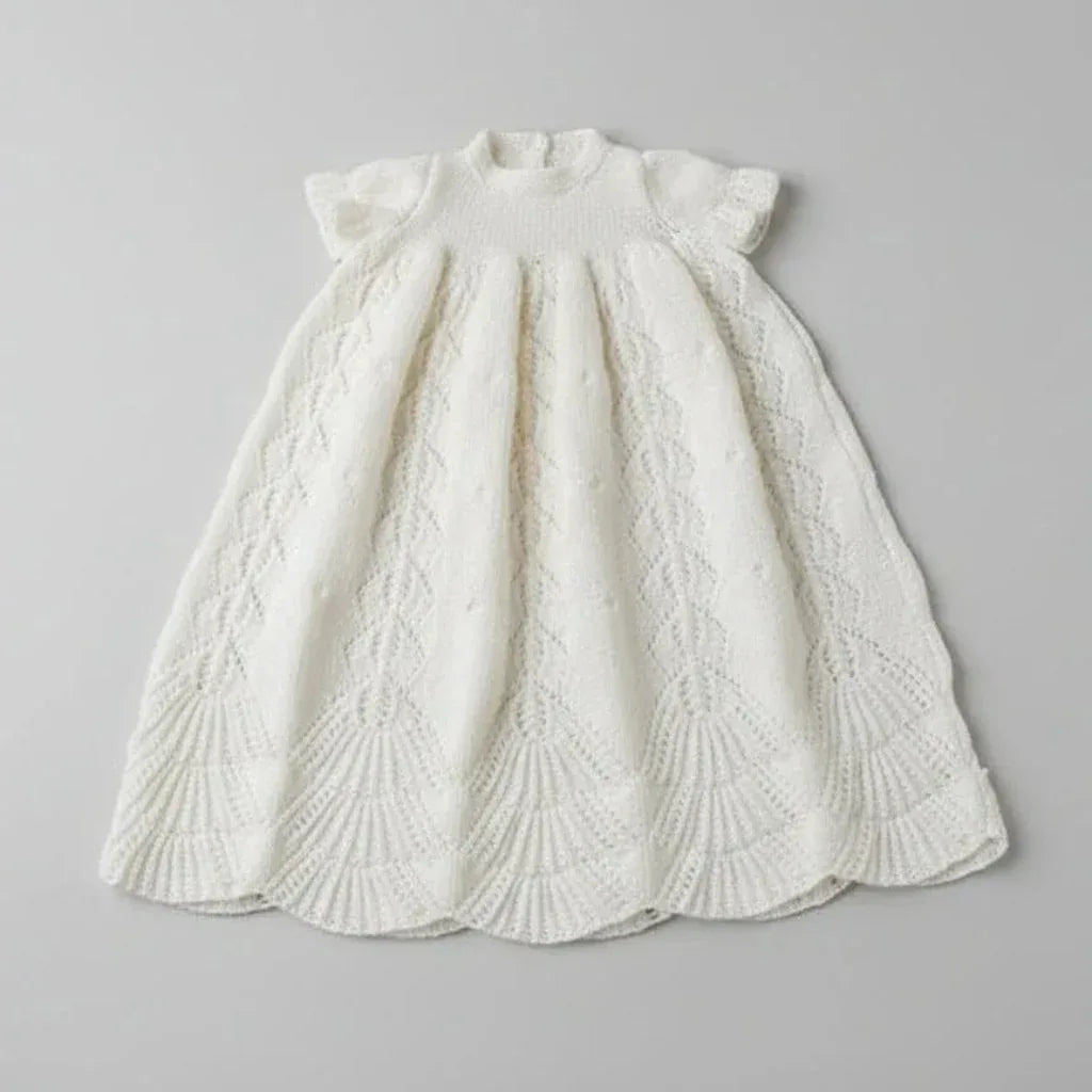 Knitting Pattern for a Traditional Christening Gown with Tiered Lace Hemline. Size 3 to 6mth - Digital Download - Twisted - Threads