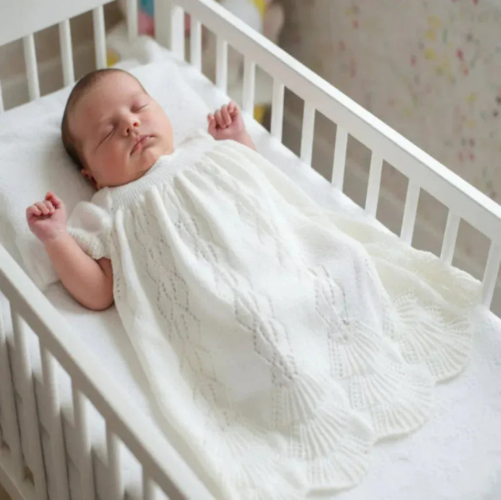Knitting Pattern for a Traditional Christening Gown with Tiered Lace Hemline. Size 3 to 6mth - Digital Download - Twisted - Threads