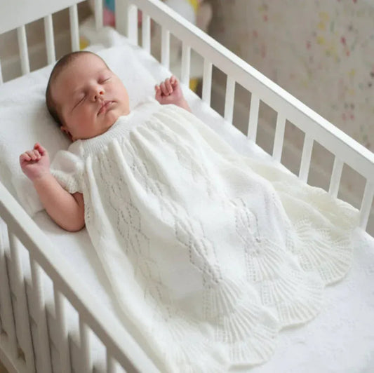 Knitting Pattern for a Traditional Christening Gown with Tiered Lace Hemline. Size 3 to 6mth - Digital Download - Twisted - Threads
