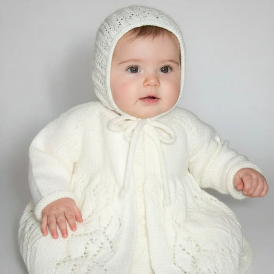 Knitting Pattern: Lace Christening Jacket & Bonnet. Size 3 to 6 months - Digital Download - Twisted - Threads