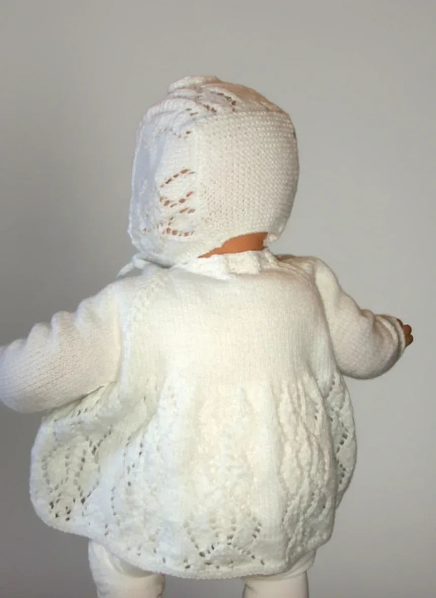 Knitting Pattern: Lace Christening Jacket & Bonnet. Size 3 to 6 months - Digital Download - Twisted - Threads
