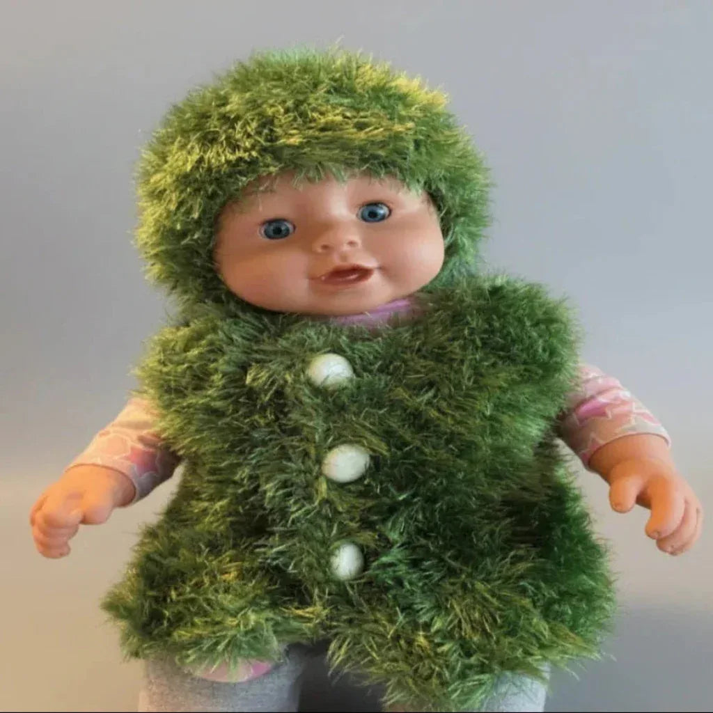 The Cozy Cub Set: Faux Fur Hat & Vest Knitting Pattern