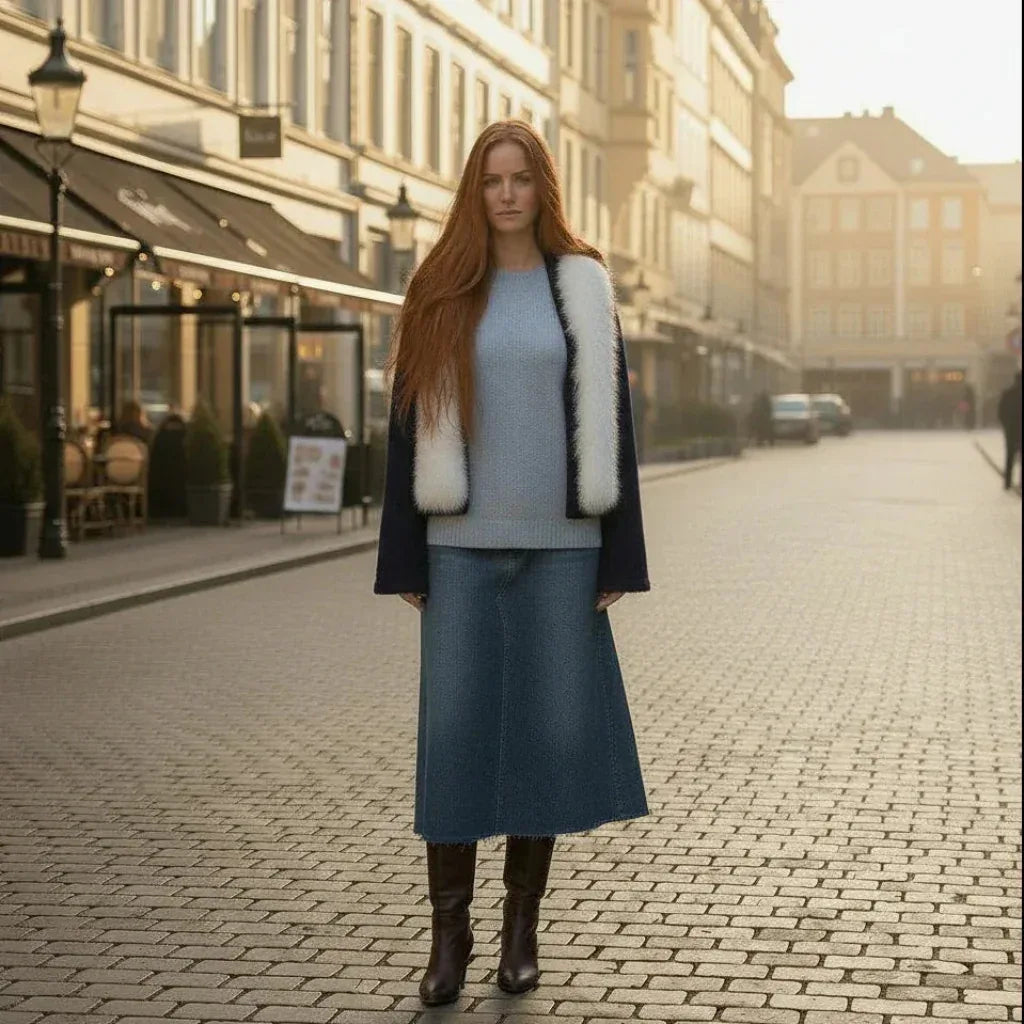 Knitting Pattern: Ladies Faux Fur Cropped Cardigan with Diamond Lace Sleeves. Sizes S - XL - Digital Download - Twisted - Threads