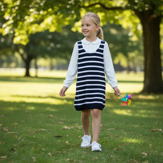 Knitting Pattern: Girl's A-Line Striped Tank Dress Sizes 4 - 8 - Digital Download - Twisted - Threads
