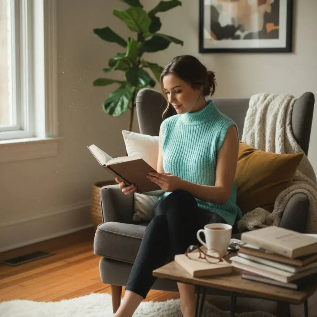 Knitting Pattern: Ladies Sleeveless Fisherman's Rib Top with a Roll Collar, XS - XL- Digital Download - Twisted - Threads