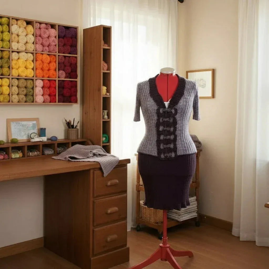 Knitting Pattern: Ruffled Collar Dress Suit - Digital Download - Twisted - Threads