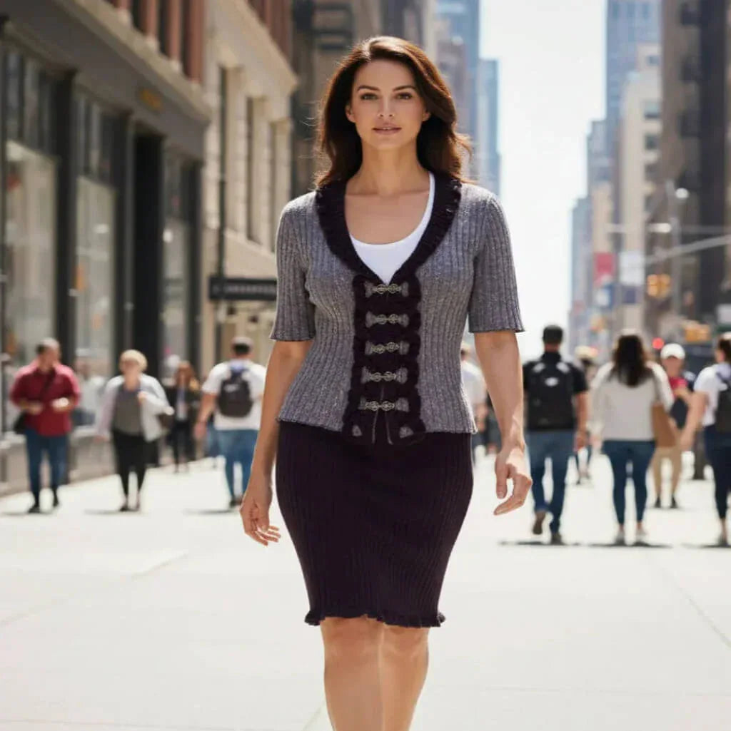 Knitting Pattern: Ruffled Collar Dress Suit - Digital Download - Twisted - Threads