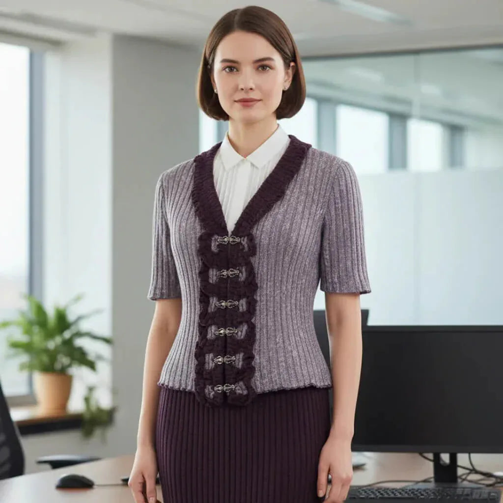 Knitting Pattern: Ruffled Collar Dress Suit - Digital Download - Twisted - Threads