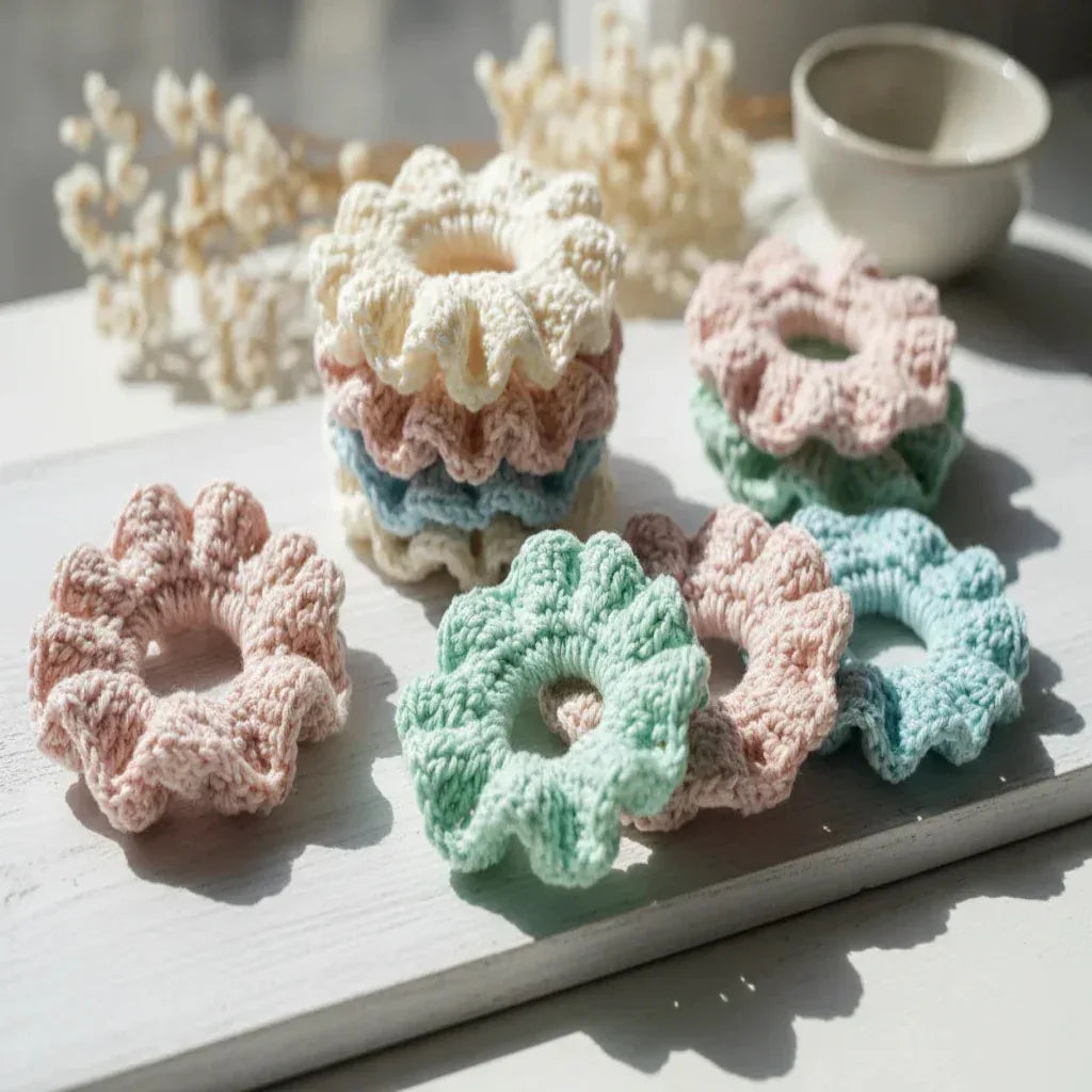 Standard-Sized Crocheted Scrunchies - Twisted - Threads