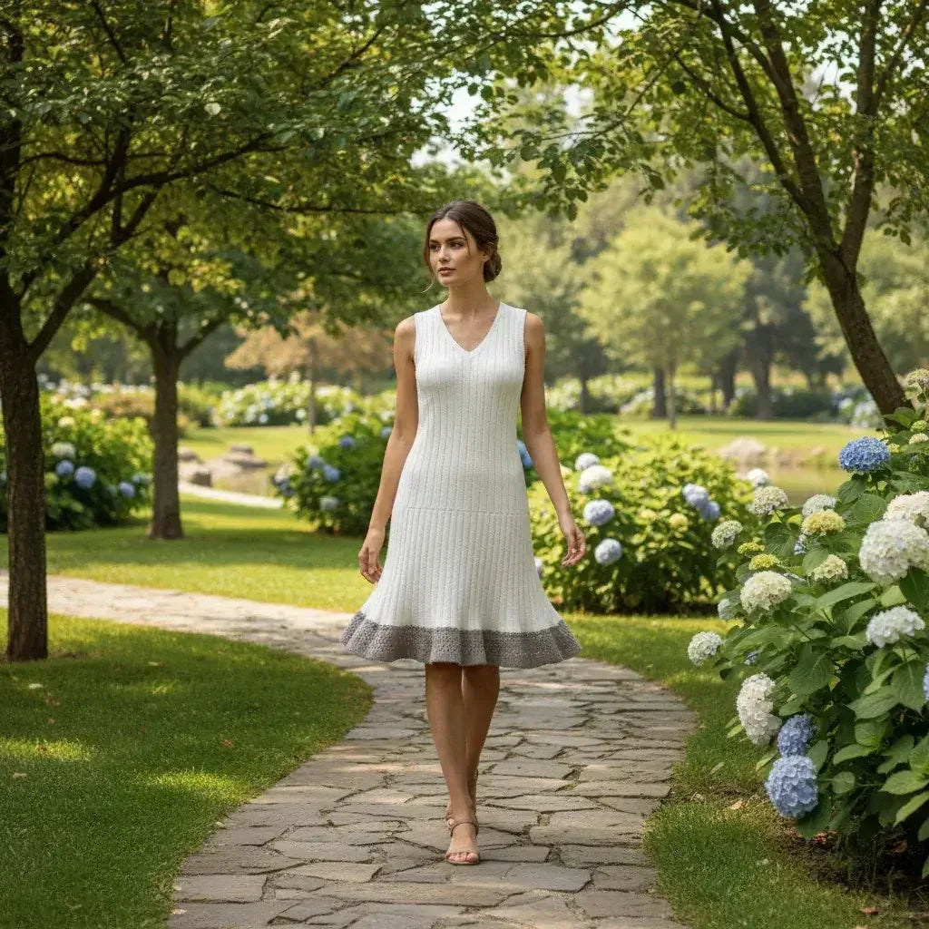 Knitting Pattern: Sleeveless Sweater Dress Suit with Lace Accents Size S, M, L - Digital Download - Twisted - Threads