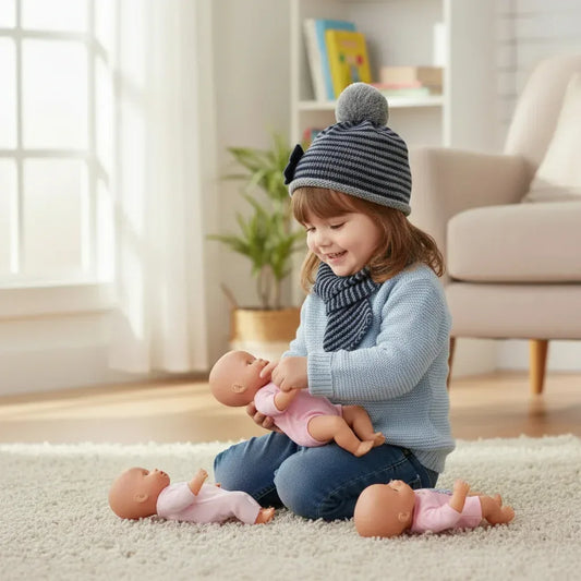 Knitting Pattern: Baby to Toddler Hat and Scarf with Stripes and Bows. Sizes 3, 6, 9, 12, & 24 month - Digital Download - Twisted - Threads