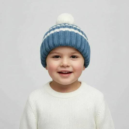 Knitting Pattern: Child's Striped Toboggan Hat with Optional Pom Pom. Sizes 1 - 4 - Digital Download - Twisted - Threads